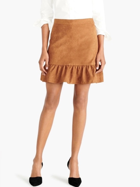 J. Crew Dresses & Skirts - J. Crew Faux Suede Mini Skirt in Walnut - Size 2